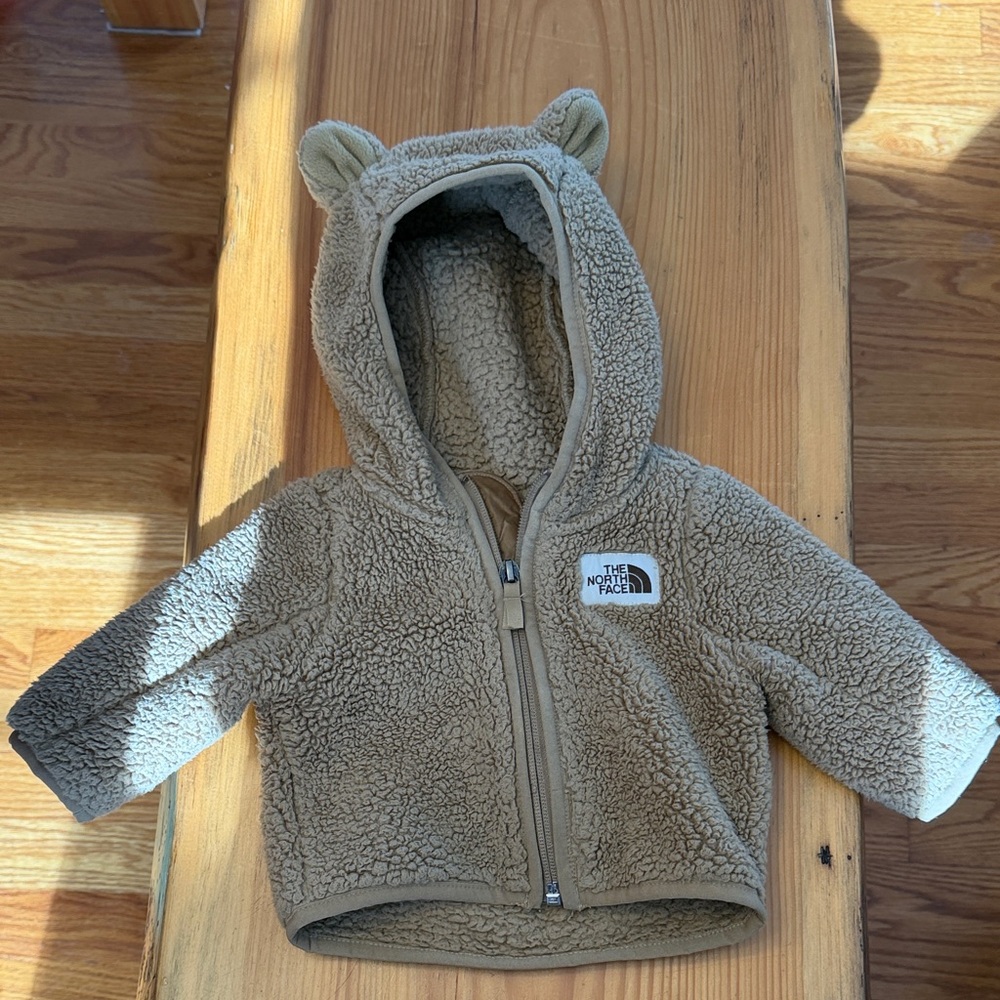 The North Face Tan Fleece Baby Hoodie 0-3 months